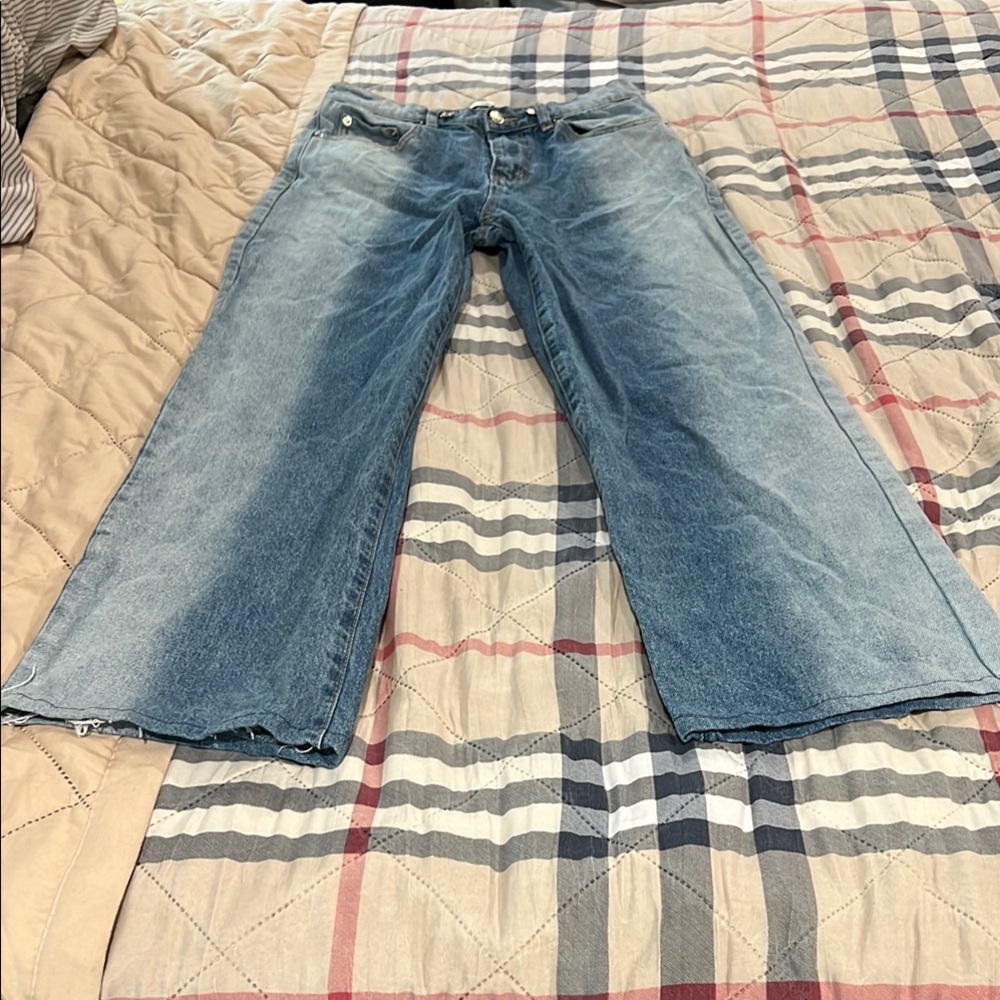 Classic Blue Women's Jeans ombré shade wide-leg style
